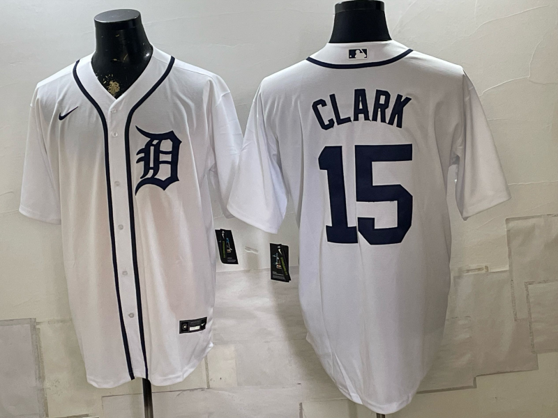 Men Detroit Tigers #15 Clark white Nike 2026 MLB Jersey 0801103->youth mlb jersey->Youth Jersey